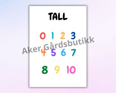 Tall, figurer og farger - Digital fil